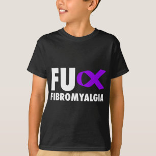 Camiseta Fu Fibromialgia Púrpura Cinta - Fibro