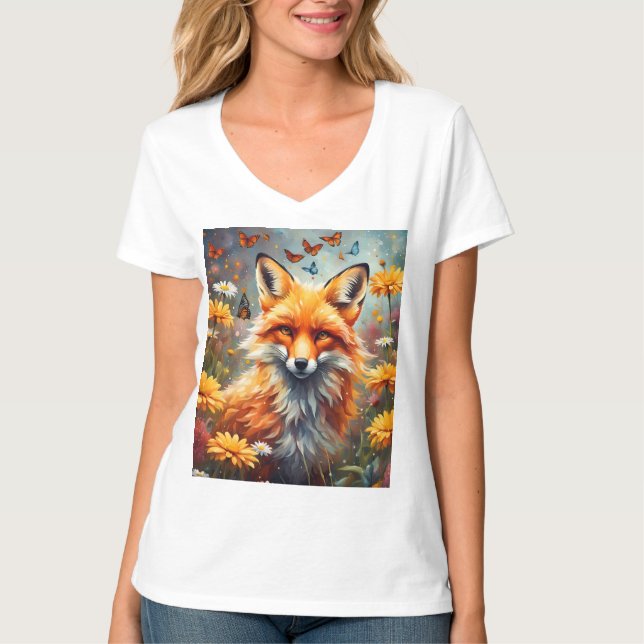 Camiseta Fuchs auf der Wiese (Anverso)