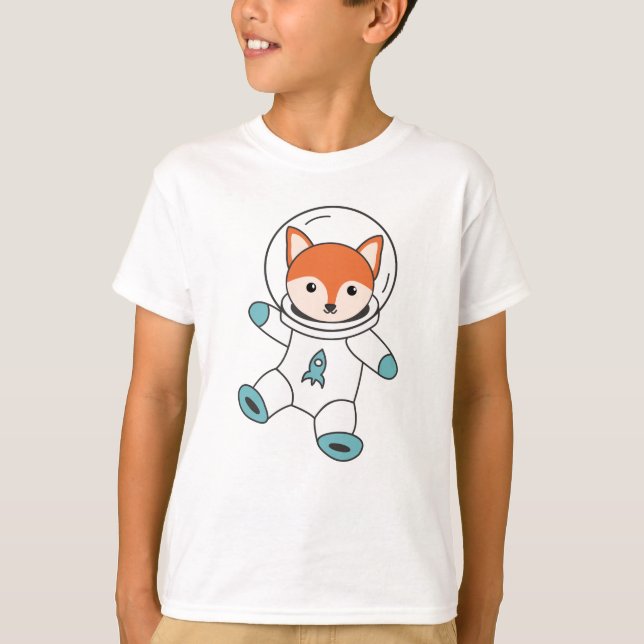 Camiseta Fuchs vuela En El Espacio Como Un Cohete Astronaut (Anverso)