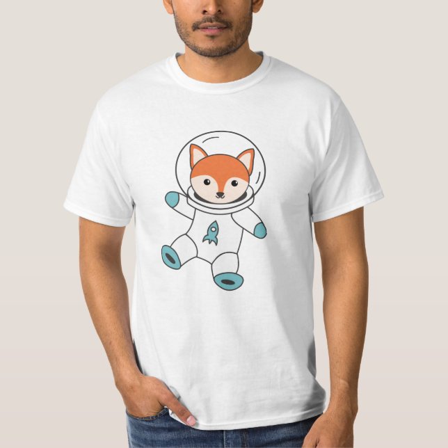 Camiseta Fuchs vuela en el espacio como un cohete astronaut (Anverso)