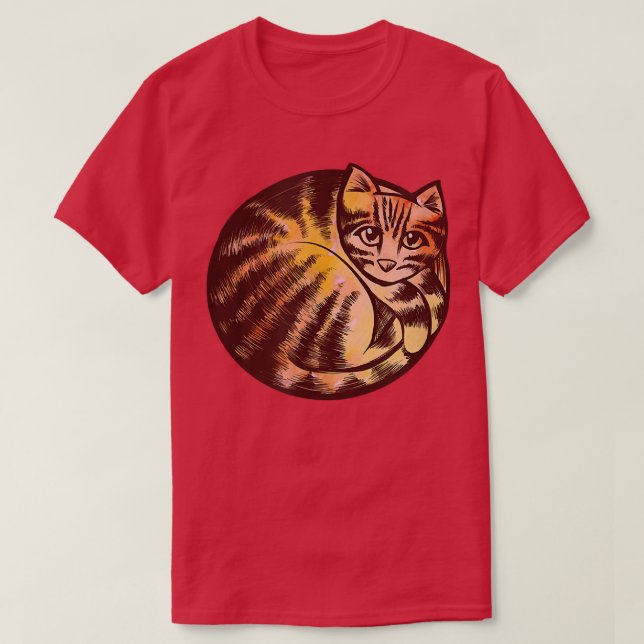 Camiseta Fuego artístico arruinado Naranja rojo gato gato g (Diseño del anverso)