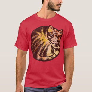 Camiseta Fuego artístico arruinado Naranja rojo gato gato g