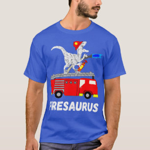 Camiseta Fuego Brigada Dinosaur Car Funny Fireman Dino TRex