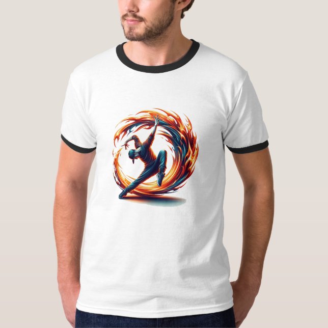 Camiseta Fuego callejero de ruptura con energía urbana (Anverso)