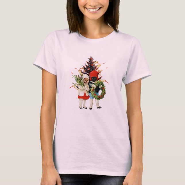 Camiseta Fuego de Árbol de Navidad de los Gatos de la Vinta (Anverso)