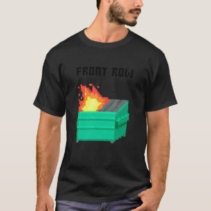 Camiseta Fuego de basurero de la fila delantera de 8 bits