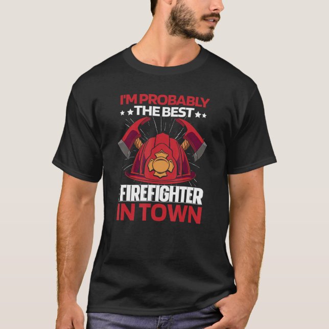 Camiseta Fuego de bomberos de la delgada Línea Roja del Dep (Anverso)