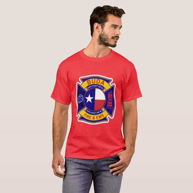 Camiseta Fuego De Buda Texas Y EMS (Anverso completo)