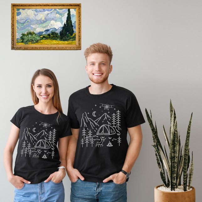 Camiseta Fuego de campana al aire libre Bosque Montaña Luna (Subido por el creador)