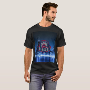 Camiseta Fuego de Chicago con horizonte