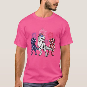 Camiseta Fuego De Dinosaurios Rojo Azul Blanco Guay Rex 4 D