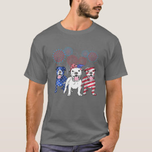 Camiseta Fuego De Pitbull Norteamericano 4 De Julio Bandera