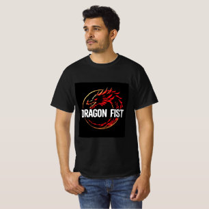 Camiseta Fuego de puño dragón en oro