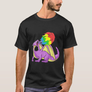 Camiseta Fuego del dragón LGBT que respira el regalo