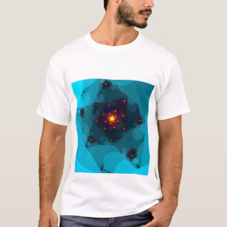 Camiseta Fuego del hielo. Arte del fractal. Azul