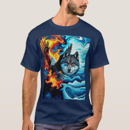 Camiseta Fuego e Hielo - Águila y Lobo