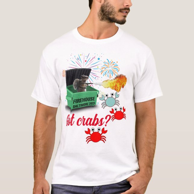 Camiseta Fuego en Baltimore con cangrejos (Anverso)