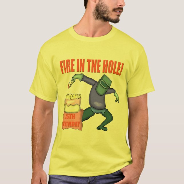 Camiseta Fuego en los 75.os regalos de cumpleaños del (Anverso)