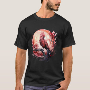 Camiseta Fuego Fénix Pájaro Sakura Árbol Mítico Luna P