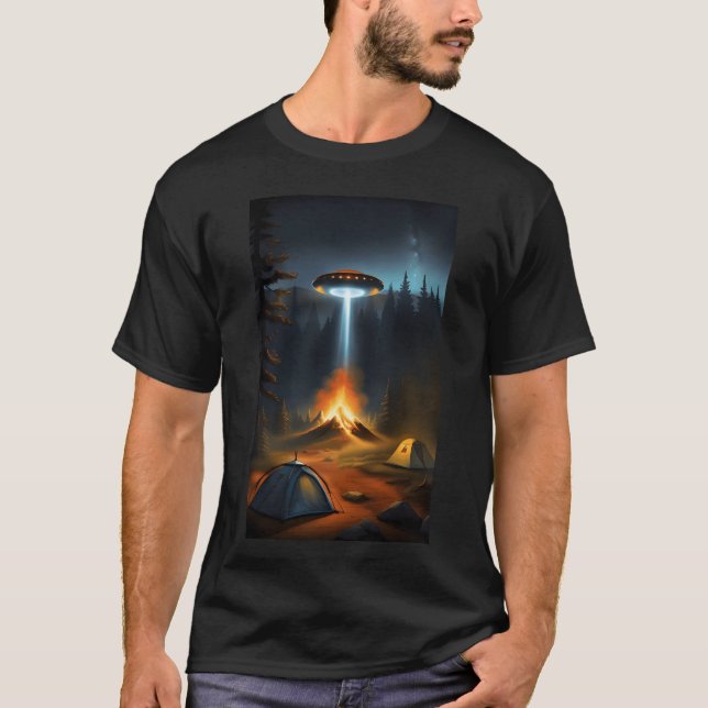 Camiseta Fuego OVNI amigos de camping (Anverso)