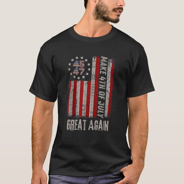 Camiseta Fuego Patriótico Donald Trump El 4 De Julio Del G (Anverso)
