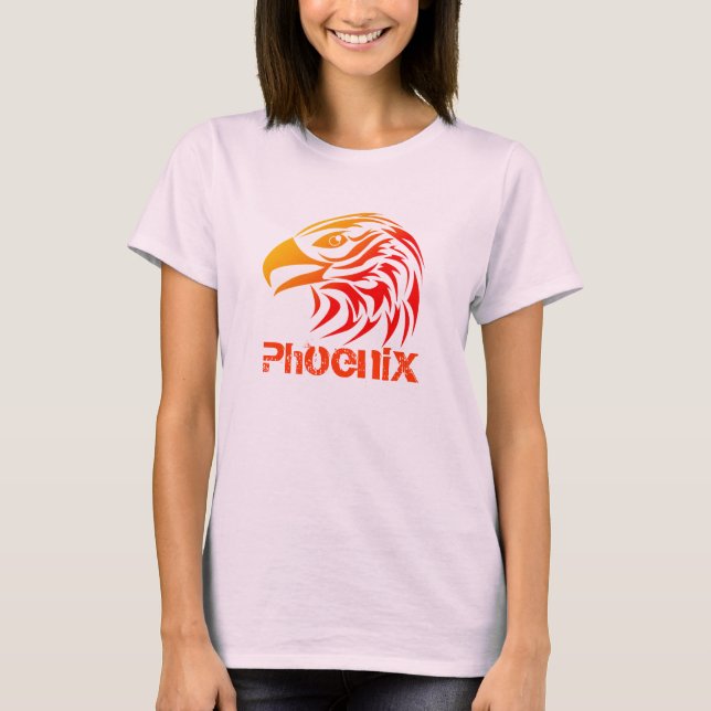 Camiseta Fuego Phoenix (F, con el texto, la opción del (Anverso)