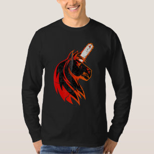 Camiseta Fuego rojo furioso, mal caballo, Unicornio con cac