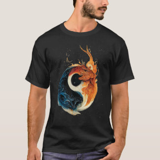 Camiseta Fuego Y Dragones De Hielo De Yin Yang
