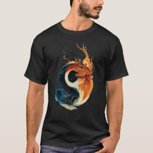 Camiseta Fuego Y Dragones De Hielo De Yin Yang