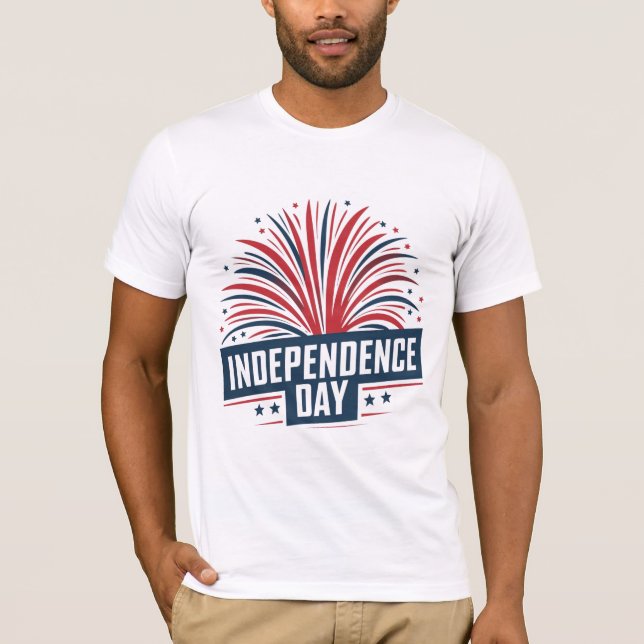 Camiseta Fuegos artificiales audaces muestran día de indepe (Anverso)