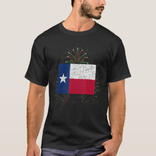 Camiseta Fuegos artificiales Bandera de Texas Patriótica Te
