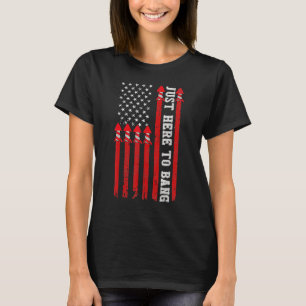 Camiseta Fuegos artificiales Con Bandera Estadounidense Y A
