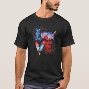 Camiseta Fuegos Artificiales De Amor 4 De Julio Patriótico 