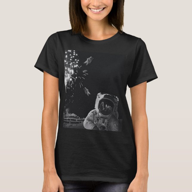 Camiseta Fuegos artificiales de Año Nuevo para astronautas (Anverso)