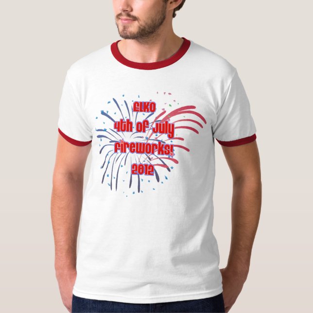 Camiseta Fuegos artificiales de Elko Nevada (Anverso)