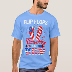 Camiseta Fuegos artificiales De Flip Flop Y Día De La Liber