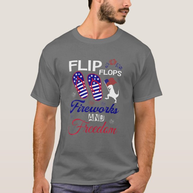 Camiseta Fuegos artificiales De Flip Flops Y Libertad Bande (Anverso)