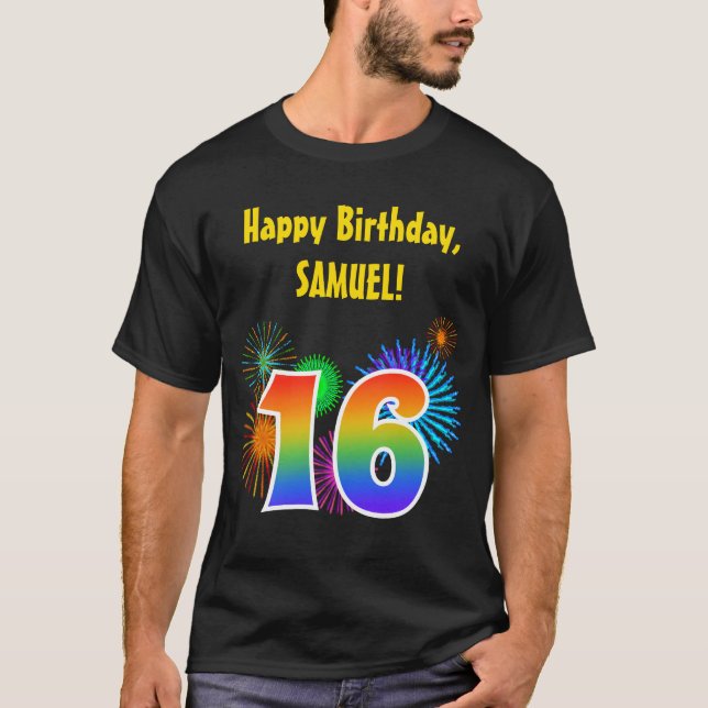 Camiseta Fuegos artificiales de la diversión + Modelo "16" (Anverso)