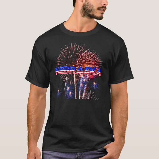 Camiseta Fuegos artificiales de Nebraska (Anverso)