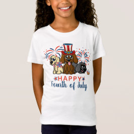 Camiseta Fuegos artificiales de perros Patrióticos del 4 de