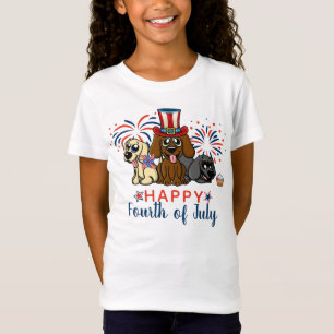 Camiseta Fuegos artificiales de perros Patrióticos del 4 de