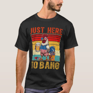 Camiseta Fuegos artificiales De Pollo 4 De Julio Aquí Para 