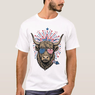 Camiseta Fuegos Artificiales de Vaca de las Tierras Altas P