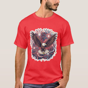 Camiseta Fuegos Artificiales del Águila Patriótica Explosió