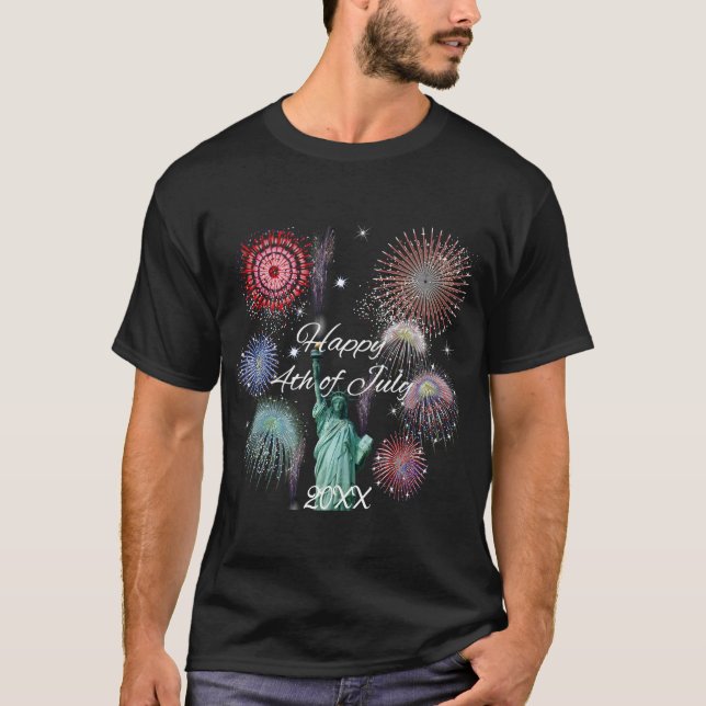 Camiseta Fuegos artificiales del Día de la Independencia (Anverso)