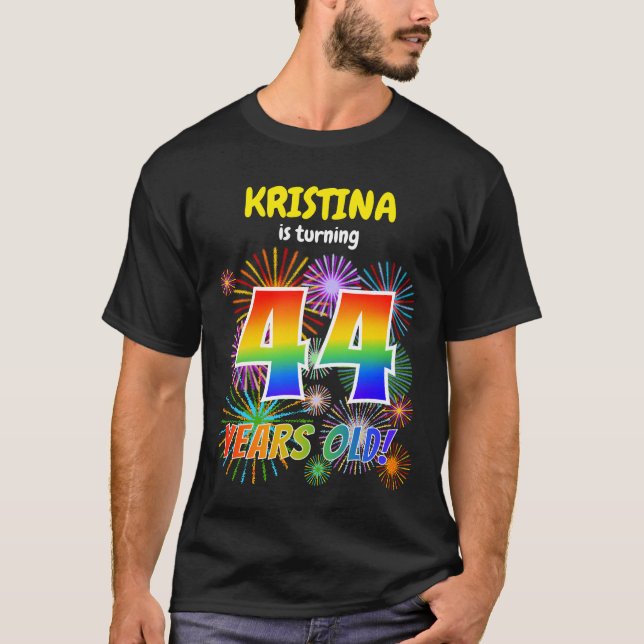 Camiseta Fuegos artificiales divertidos, aspecto arcoiris " (Anverso)
