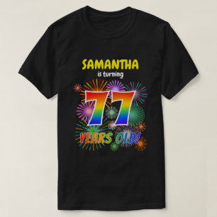Camiseta Fuegos artificiales divertidos, aspecto arcoiris "