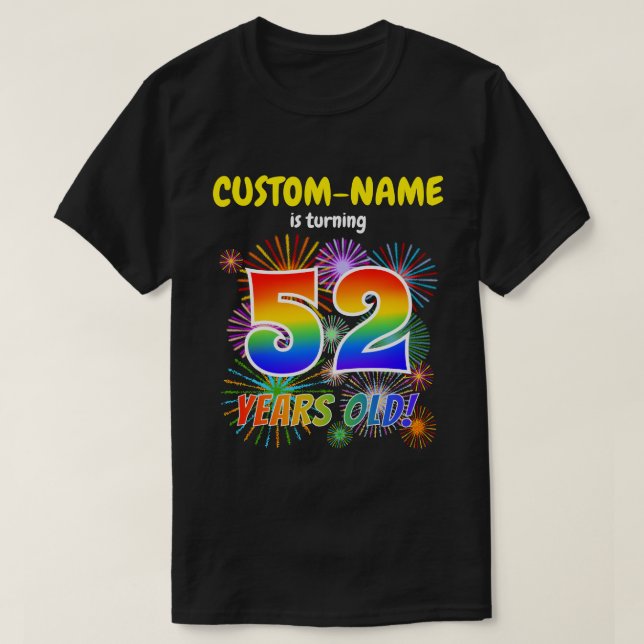 Camiseta Fuegos Artificiales Divertidos, Aspecto de Arcoíri (Diseño del anverso)