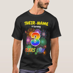 Camiseta Fuegos artificiales divertidos, luce arcoiris "3",