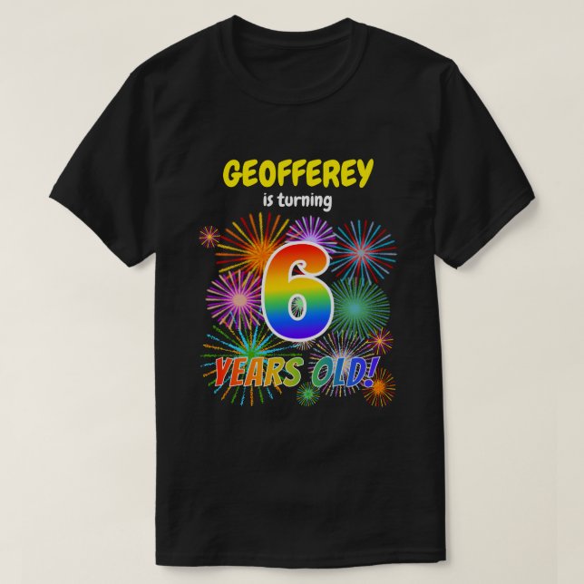 Camiseta Fuegos artificiales divertidos, lucimiento arcoiri (Diseño del anverso)